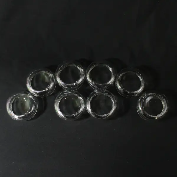 Lot of 8 Clear Glass Creme Brulee Jars
