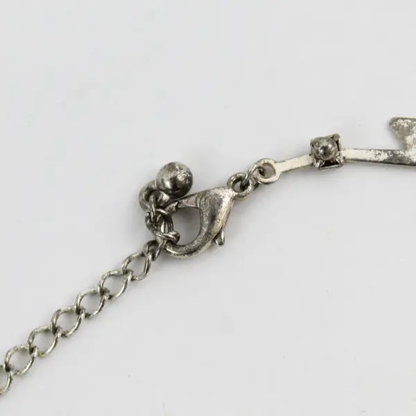 Silver-Tone Zigzag Lightning Bolt Link Necklace 16.5"