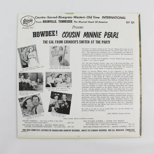 Cousin Minnie Pearl Howdee! The Gal From Grinder's Switch At The Party 12" LP