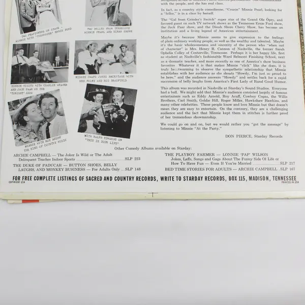 Cousin Minnie Pearl Howdee! The Gal From Grinder's Switch At The Party 12" LP