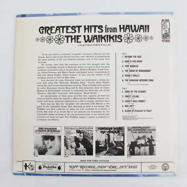 The Waikikis Greatest Hits from Hawaii LP Vinyl Kapp Records