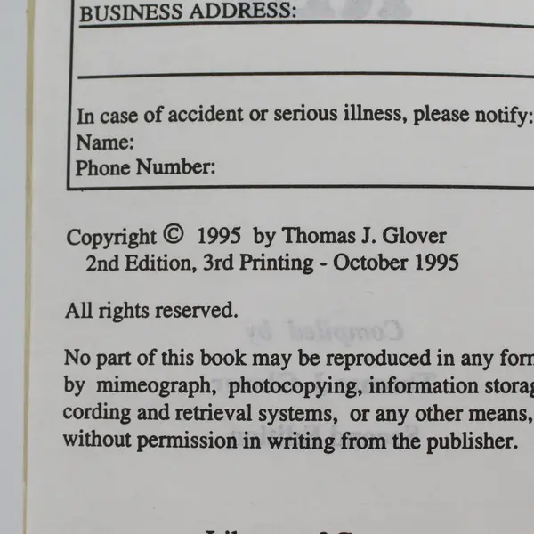 Pocket Ref by Thomas J Glover Second Edition 1995 Paperback Good