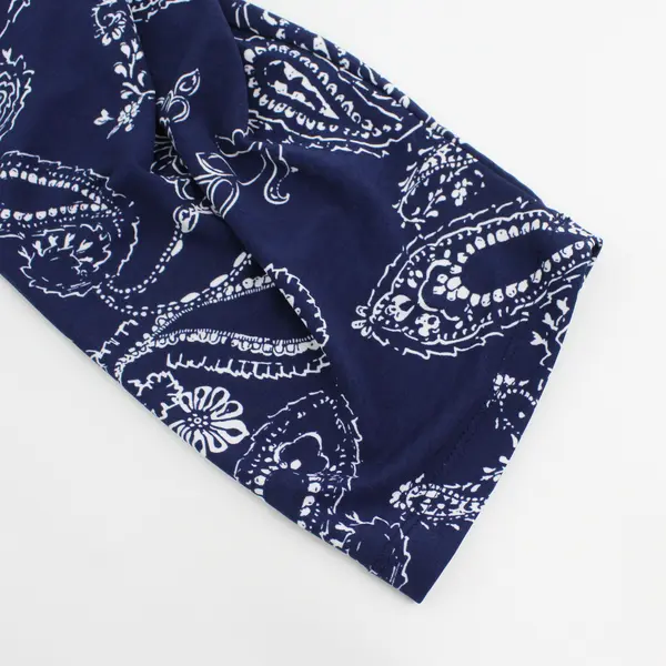 Woman Within Navy Blue and White Paisley 3/4-Sleeve Scoop Neck Top Women's 1X