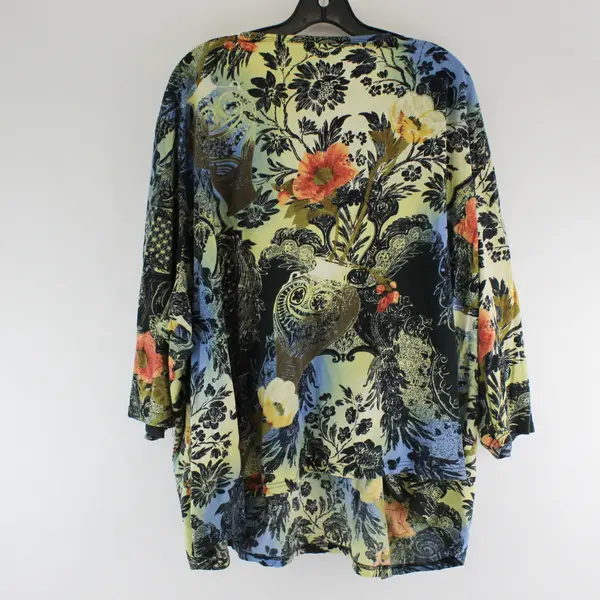 Liz & Me Multicolor Floral Print Sequin 3/4-Sleeve Top Women's 4X