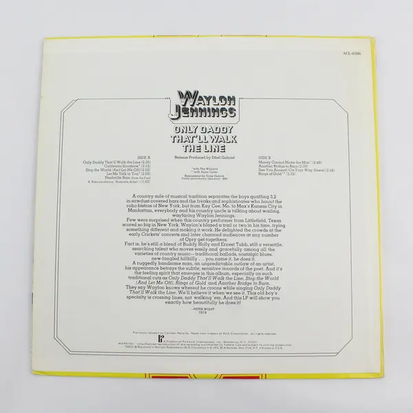 Waylon Jennings Only Daddy That'll Walk The Line 12" Vinyl LP Record