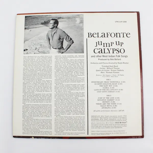 Belafonte Jump Up Calypso 12" Vinyl Record 