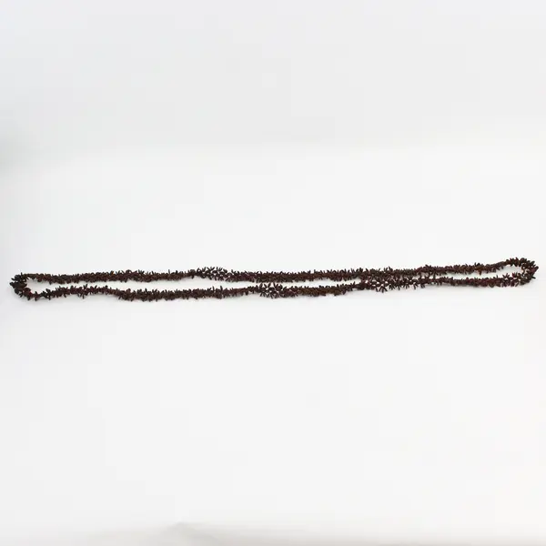 Handmade Long Brown Koa Seed Lei Necklace 26"