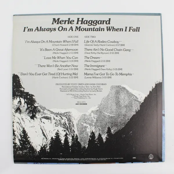 Merle Haggard: I'm Always On A Mountain When I Fall 12" Vinyl Record