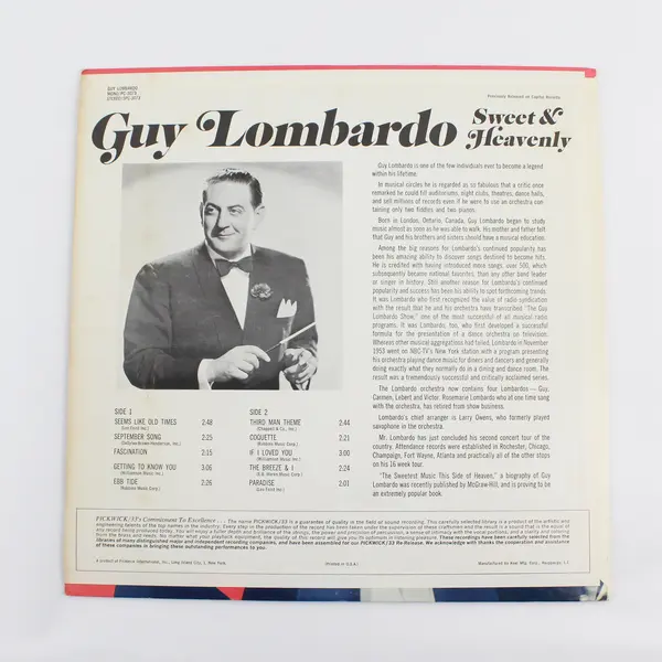 Guy Lombardo Sweet & Heavenly 12" Vinyl Record