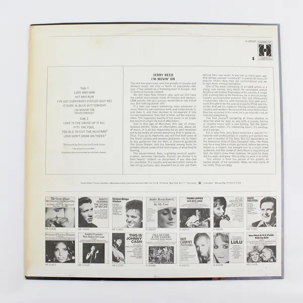 Jerry Reed I'm Movin' On 12" Vinyl Record