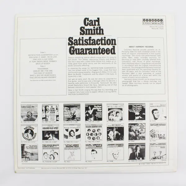 Carl Smith - Satisfaction Guaranteed 12" Vinyl Record