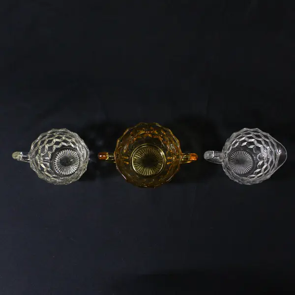 Lot of 3 Fostoria American Creamers And Open Sugar Bowl