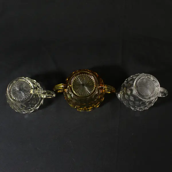 Lot of 3 Fostoria American Creamers And Open Sugar Bowl