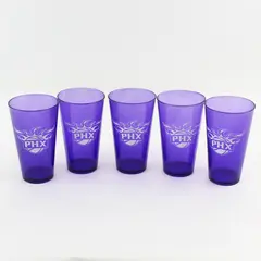 Lot of 5 Phoenix Suns Purple Plastic Drinking Glasses Tumblers