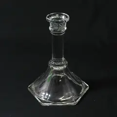 HOMCO Clear Glass Pedestal Candlestick Holder 6"