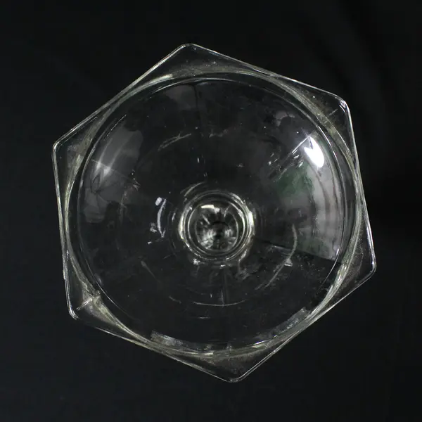 HOMCO Clear Glass Pedestal Candlestick Holder 6"
