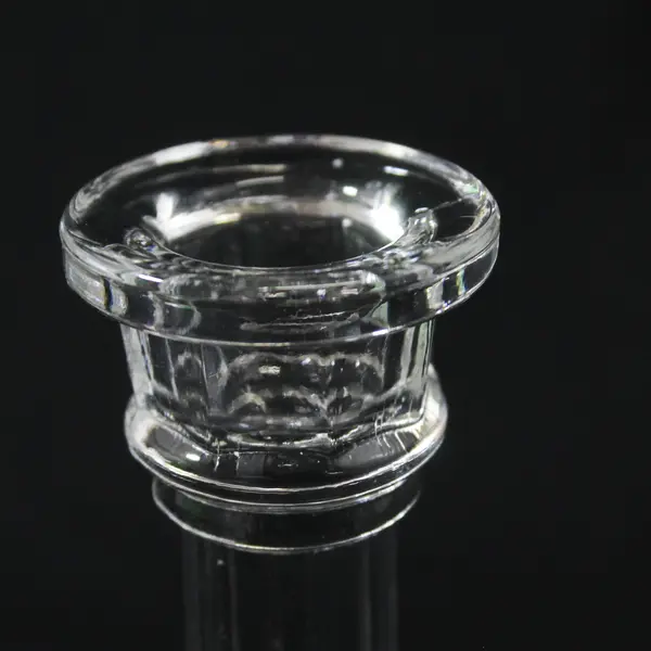 HOMCO Clear Glass Pedestal Candlestick Holder 6"