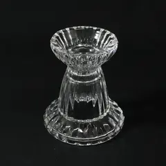 Gorham Reversible Ribbed Crystal Candlestick Holder 4"