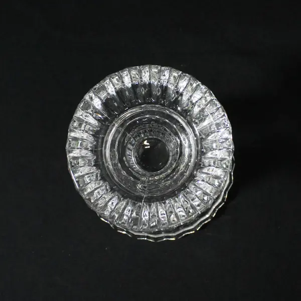 Gorham Reversible Ribbed Crystal Candlestick Holder 4"