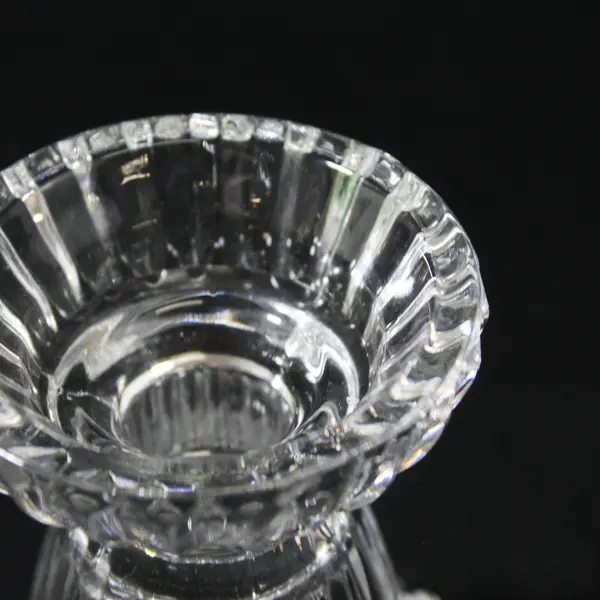 Gorham Reversible Ribbed Crystal Candlestick Holder 4"