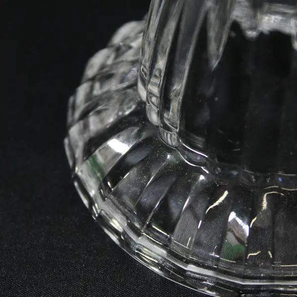Gorham Reversible Ribbed Crystal Candlestick Holder 4"