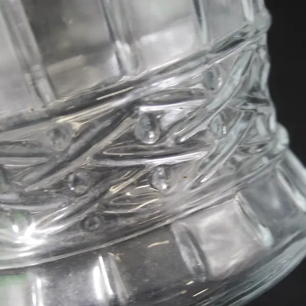 Vintage Brody Co. Clear Glass Raised Wheat Stalk Pattern Vase 8.5"