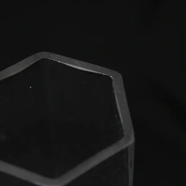Clear Glass Faceted Hexagonal Vase 9-1/4"