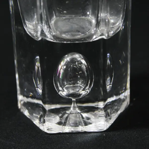 Clear Glass Faceted Hexagonal Vase 9-1/4"