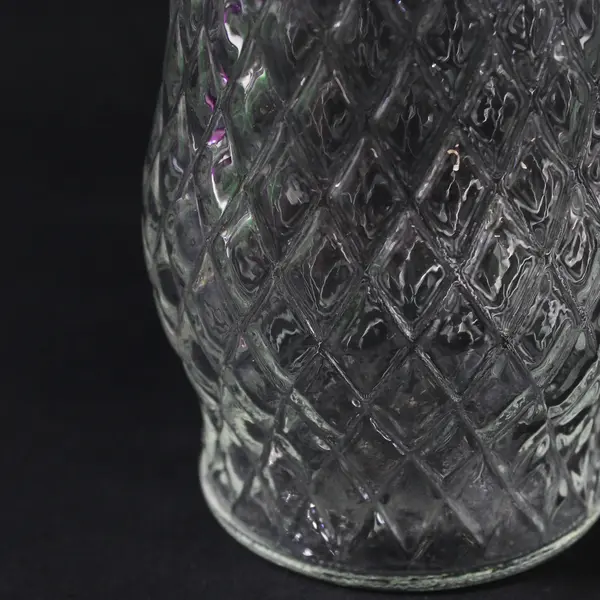 CFG Clear Faceted Glass Vase 9-1/4 in Tall