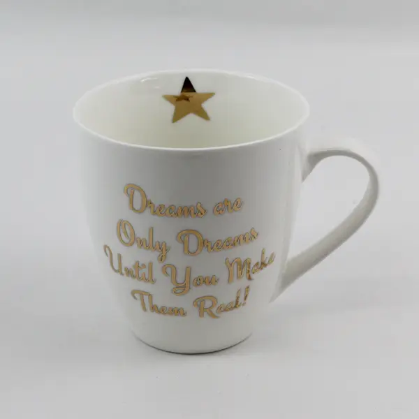 Pfaltzgraff Inspirational White Ceramic Coffee Mug Gold Lettering