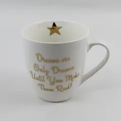 Pfaltzgraff Inspirational White Ceramic Coffee Mug Gold Lettering