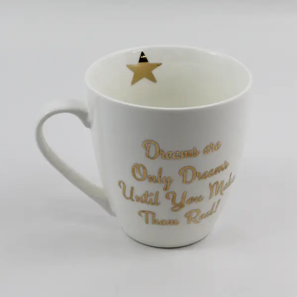 Pfaltzgraff Inspirational White Ceramic Coffee Mug Gold Lettering