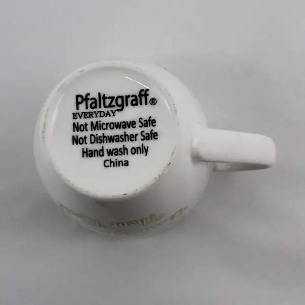 Pfaltzgraff Inspirational White Ceramic Coffee Mug Gold Lettering
