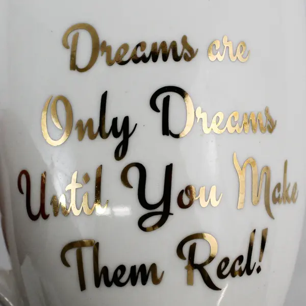 Pfaltzgraff Inspirational White Ceramic Coffee Mug Gold Lettering