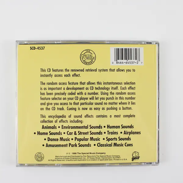 The Digital Encyclopedia of Sound Effects Over 100 Effects 1988 CD Indexed