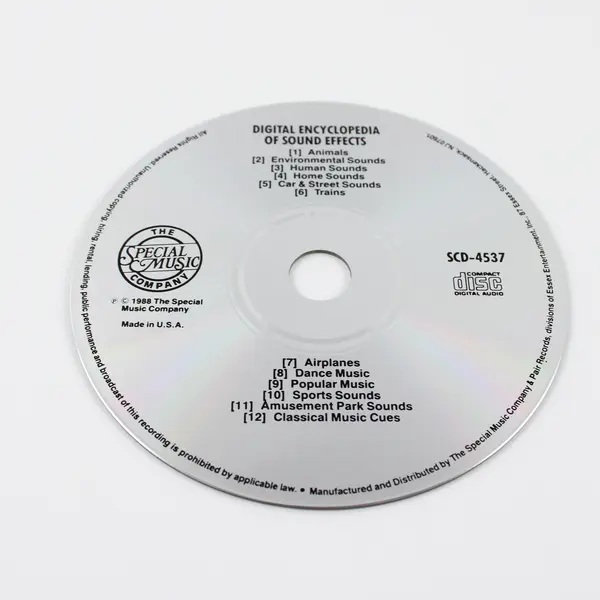 The Digital Encyclopedia of Sound Effects Over 100 Effects 1988 CD Indexed