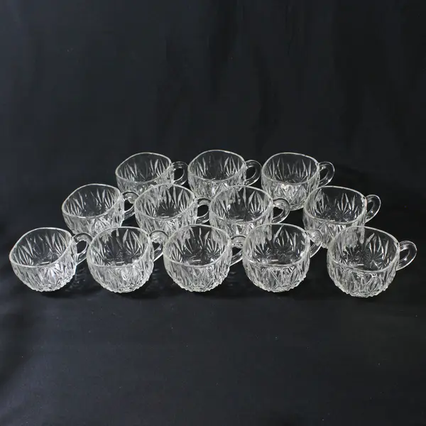 Hazel Atlas Williamsport Clear Square 23 Pc Punch Bowl Set