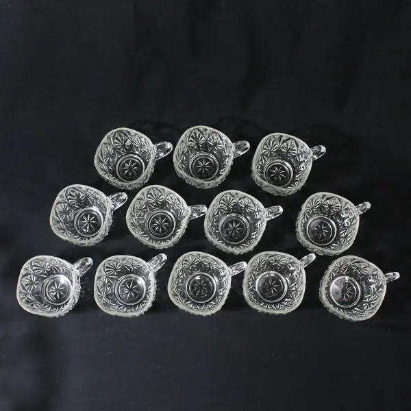 Hazel Atlas Williamsport Clear Square 23 Pc Punch Bowl Set