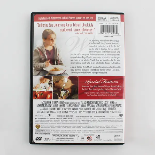 No Reservations (DVD, 1 Disc, Scott Hicks, 2007, Warner Bros, Romance Comedy)