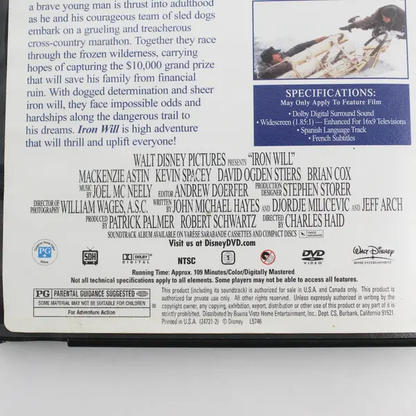 Iron Will Directed By Charles Haid (DVD, 1 Disc, 1994, Disney, Drama/Historical)