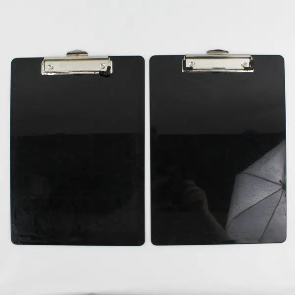 Lot of 2 Black Plastic Clipboards 9" x 12" School Office Supplies