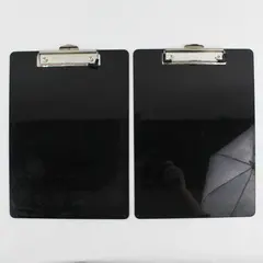 Lot of 2 Black Plastic Clipboards 9" x 12" School Office Supplies
