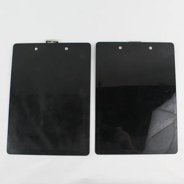 Lot of 2 Black Plastic Clipboards 9" x 12" School Office Supplies