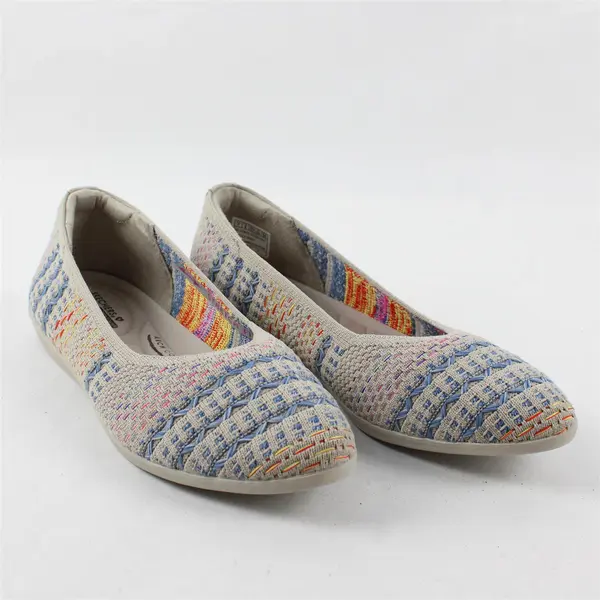 Skechers Multicolor/Gray Cleo Ballet Flats Knit Uppers Stretch Fit Womens Size 7