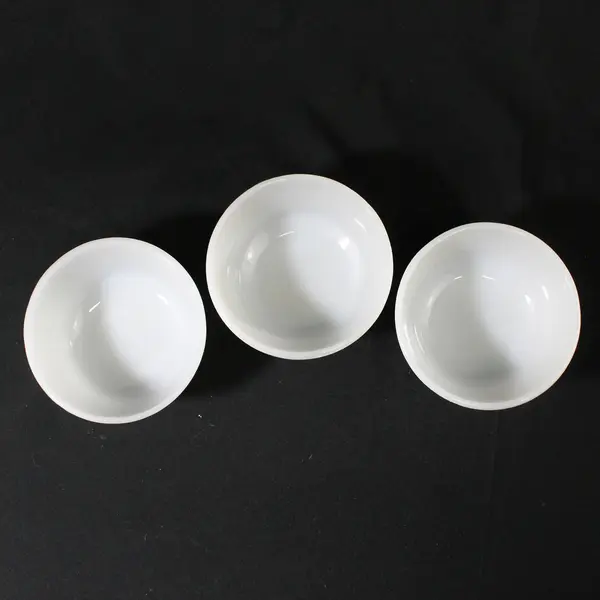Set of 3 Vintage Anchor Hocking Fire King Milk Glass Custard Cup Bowls