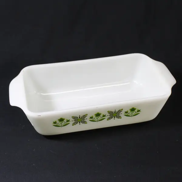 Vtg Anchor Hocking Fire-King Meadow Green 1 Quart Rectangular Baking Dish 