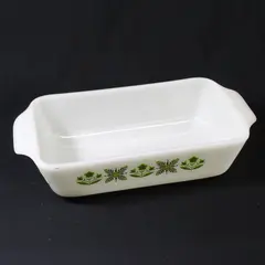 Vtg Anchor Hocking Fire-King Meadow Green 1 Quart Rectangular Baking Dish 