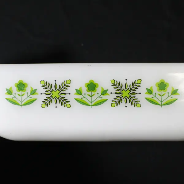 Vtg Anchor Hocking Fire-King Meadow Green 1 Quart Rectangular Baking Dish 