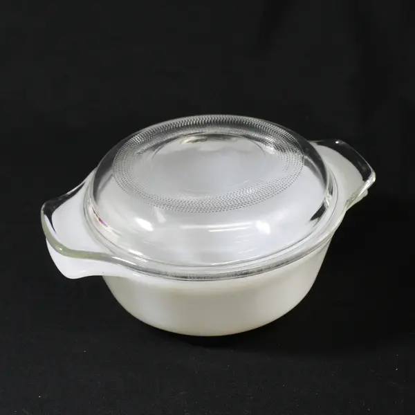 Anchor Hocking Fire King Anchorwhite Milk Glass 12 oz Casserole  Dish With Lid 