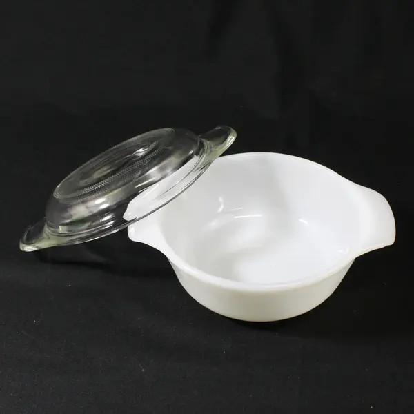 Anchor Hocking Fire King Anchorwhite Milk Glass 12 oz Casserole  Dish With Lid 